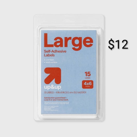 Up and Up Large Self-Adhesive Labels 15-Pack