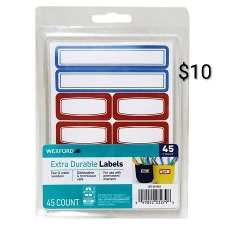 Wexford Extra Durable Labels 45-Count