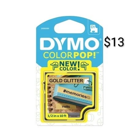 Dymo Colorpop Gold Glitter Label Tape