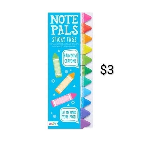 Note Pals Rainbow Crayons Sticky Tabs