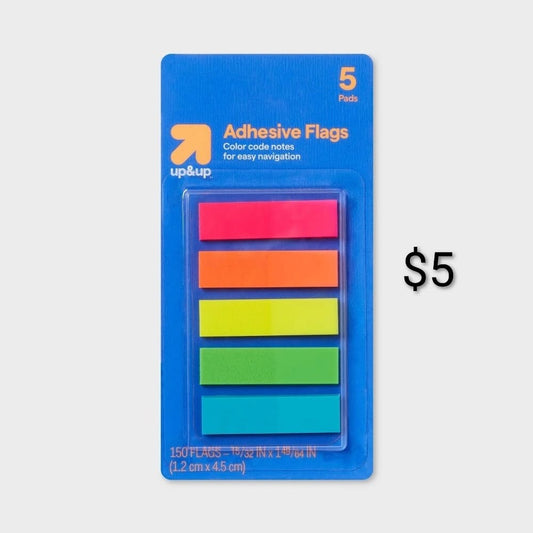 Up and Up Adhesive Flags — 5-Pad Set