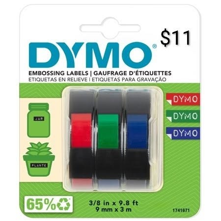 Dymo Embossing Labels 3-Color Pack