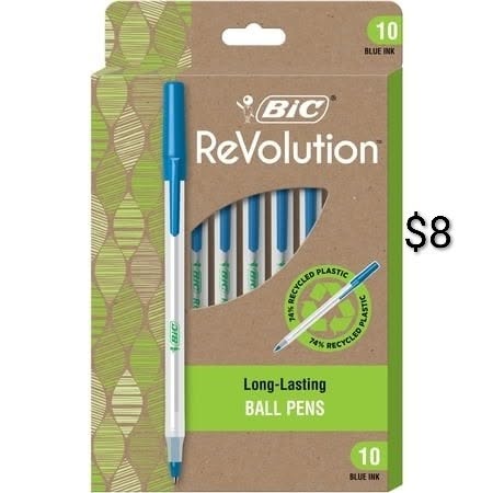 BIC ReVolution Ballpoint Pens — Blue 10-Pack