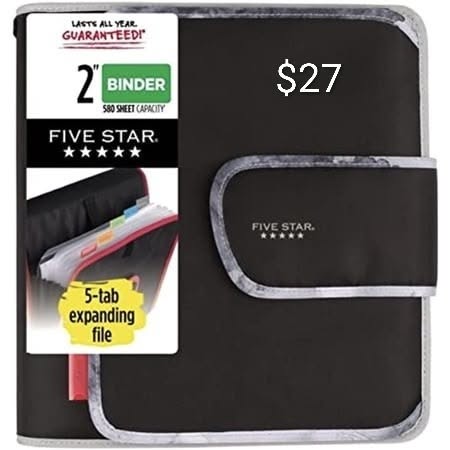 Five Star 2-Inch Binder with Expanding File