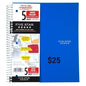 Five Star Five-Subject Wide Ruled Notebook 200 Sheets