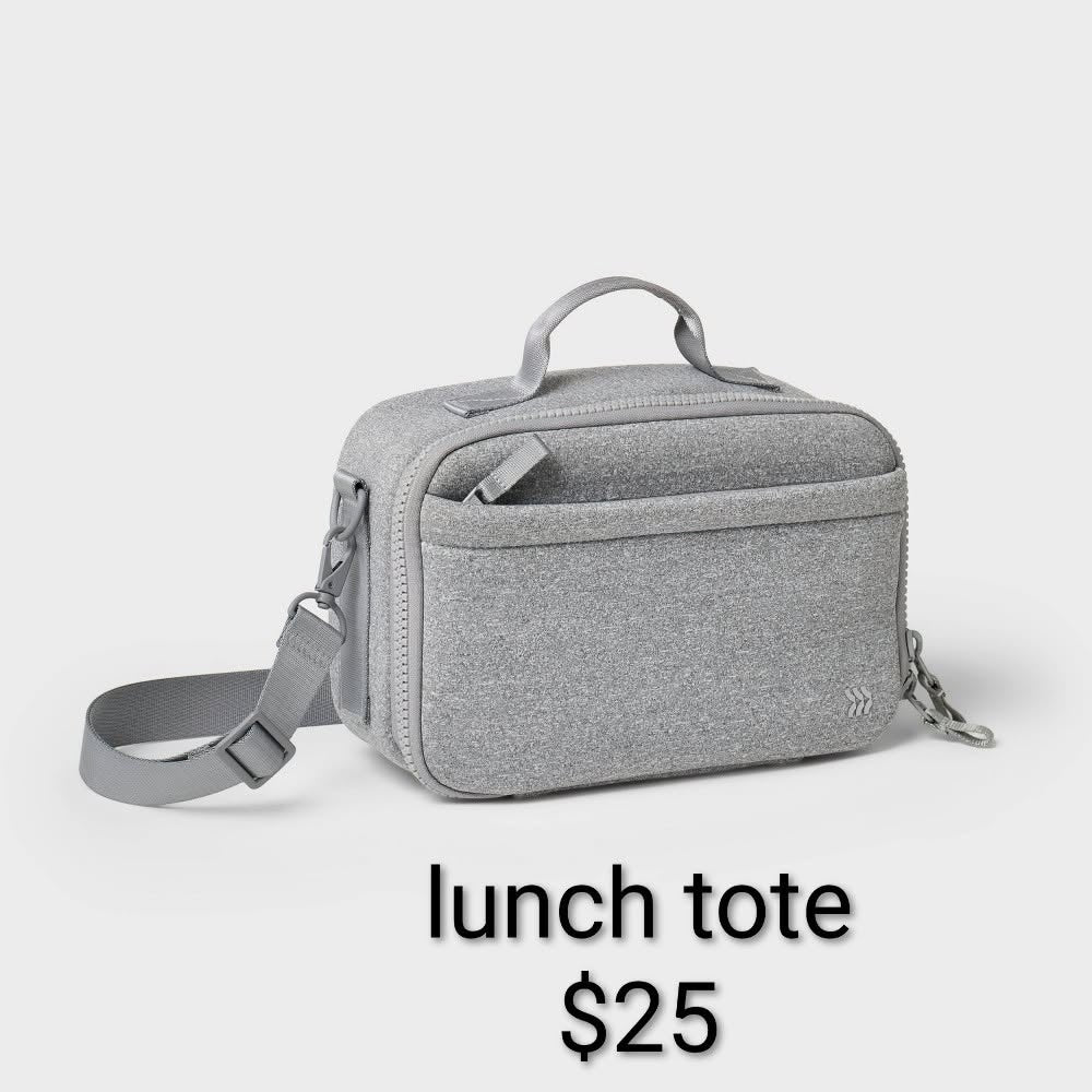 Gray Insulated Lunch Tote