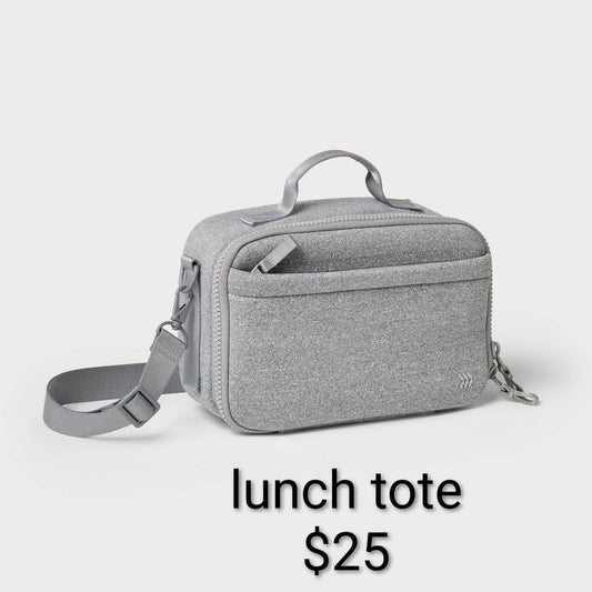 Gray Insulated Lunch Tote