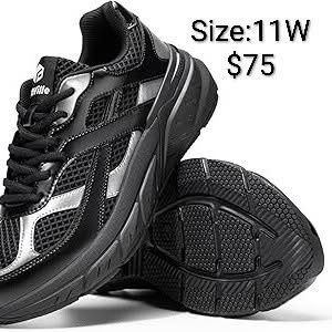 FitVille Black Men's Wide Athletic Shoe Size 11 W