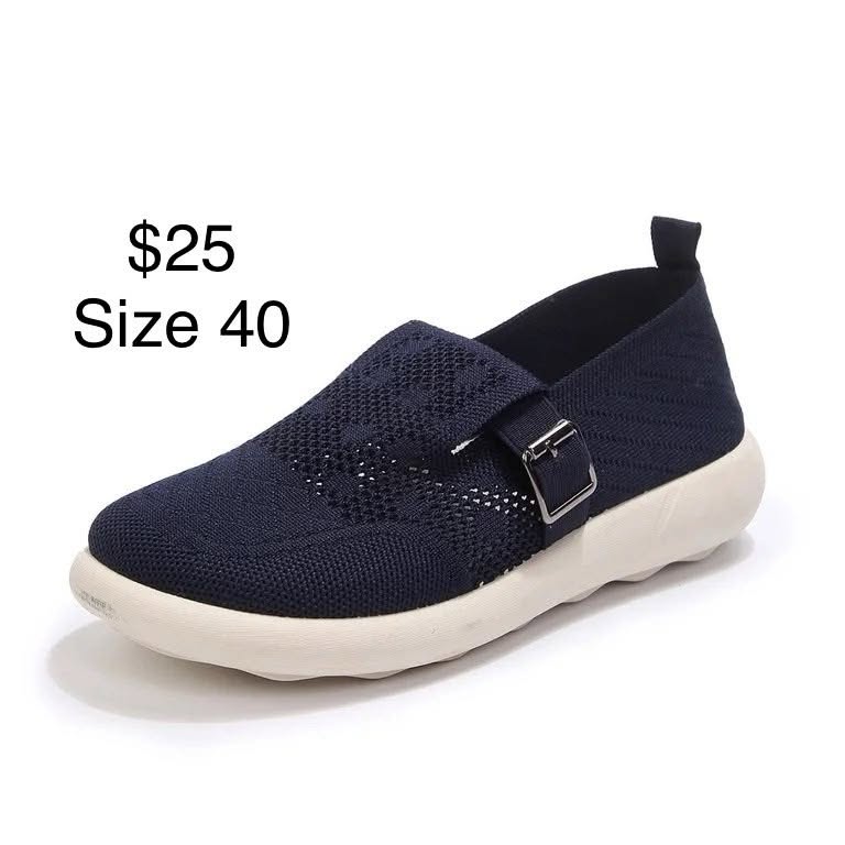Navy Knit Mary Jane Shoe Size 40