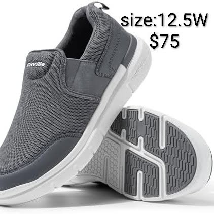 FitVille Gray Slip-On Walking Shoe Size 12.5 W