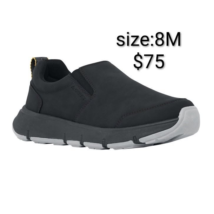 Black Slip-On Walking Shoe — Size 8 M