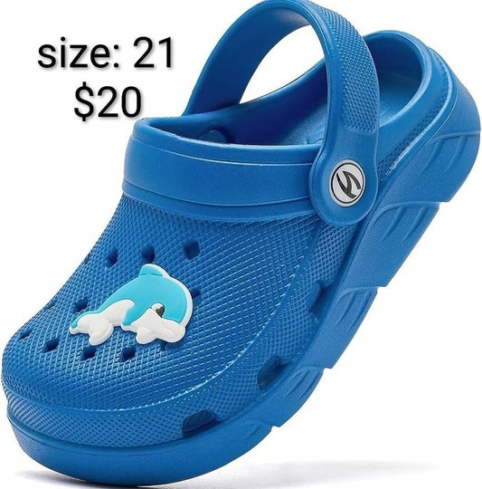 Blue Dinosaur Toddler Clog — Size 21