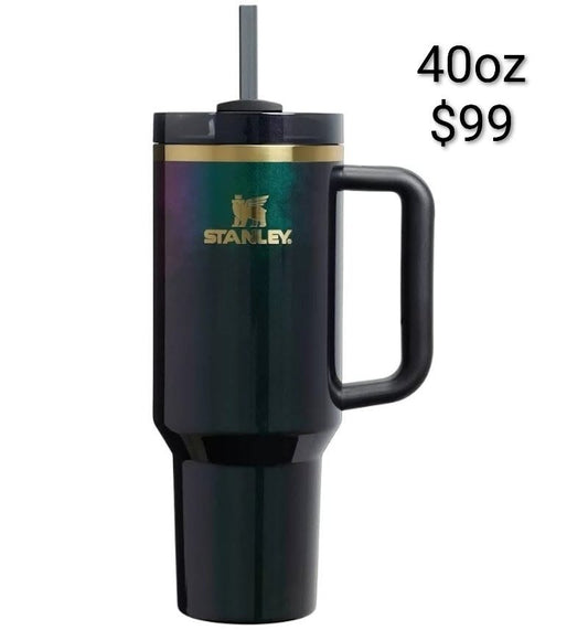Stanley Quencher Tumbler Black Iridescent — 40 oz