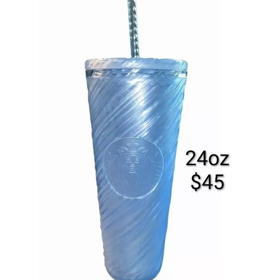 Light Blue Swirl Cold Cup — 24 oz