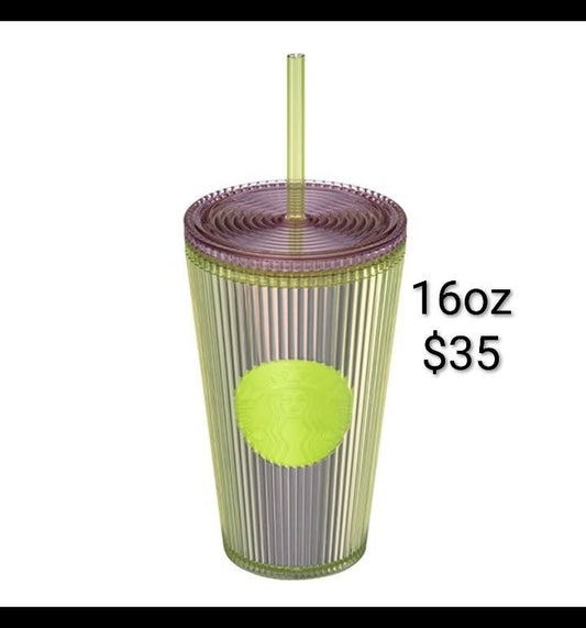 Mauve Ribbed Cold Cup — 16 oz