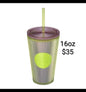 Mauve Ribbed Cold Cup — 16 oz