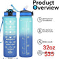 Motivational Time-Marker Water Bottle — 32 oz