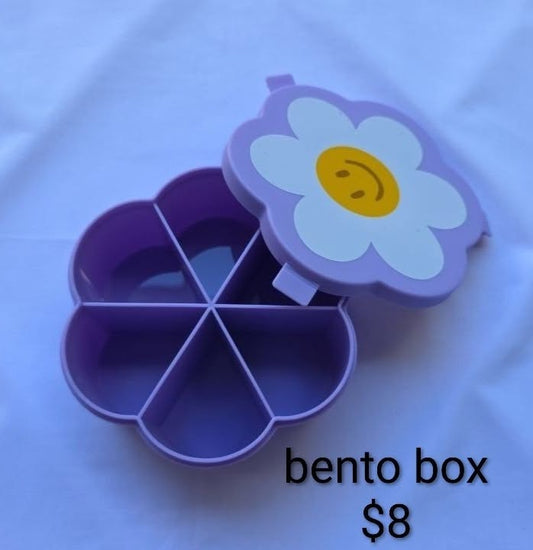Purple Flower Compartment Bento Box
