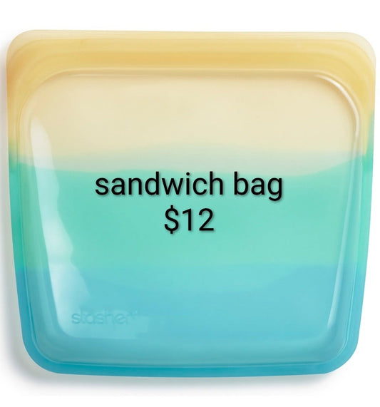 Yellow and Teal Reusable Sandwich Bag