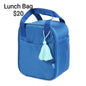 Blue Insulated Lunch Bag with Tassel