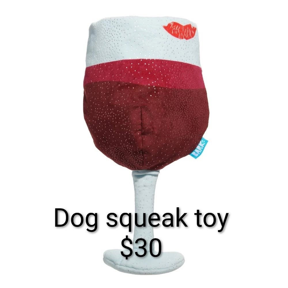 Wine Glass Squeaky Dog Toy