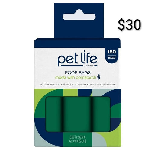 Pet Life Compostable Poop Bags — 180 Count