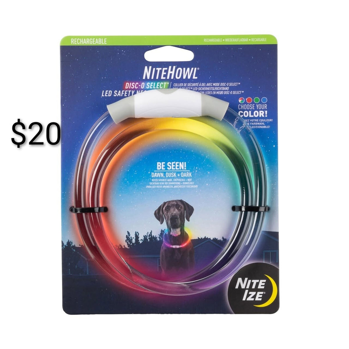 NiteHowl LED Safety Necklace for Dogs