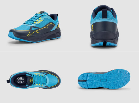 FitVille AllTraction Trail V3 Running Shoe — Azure Canopy/Sunbeam; US men's 10 EW