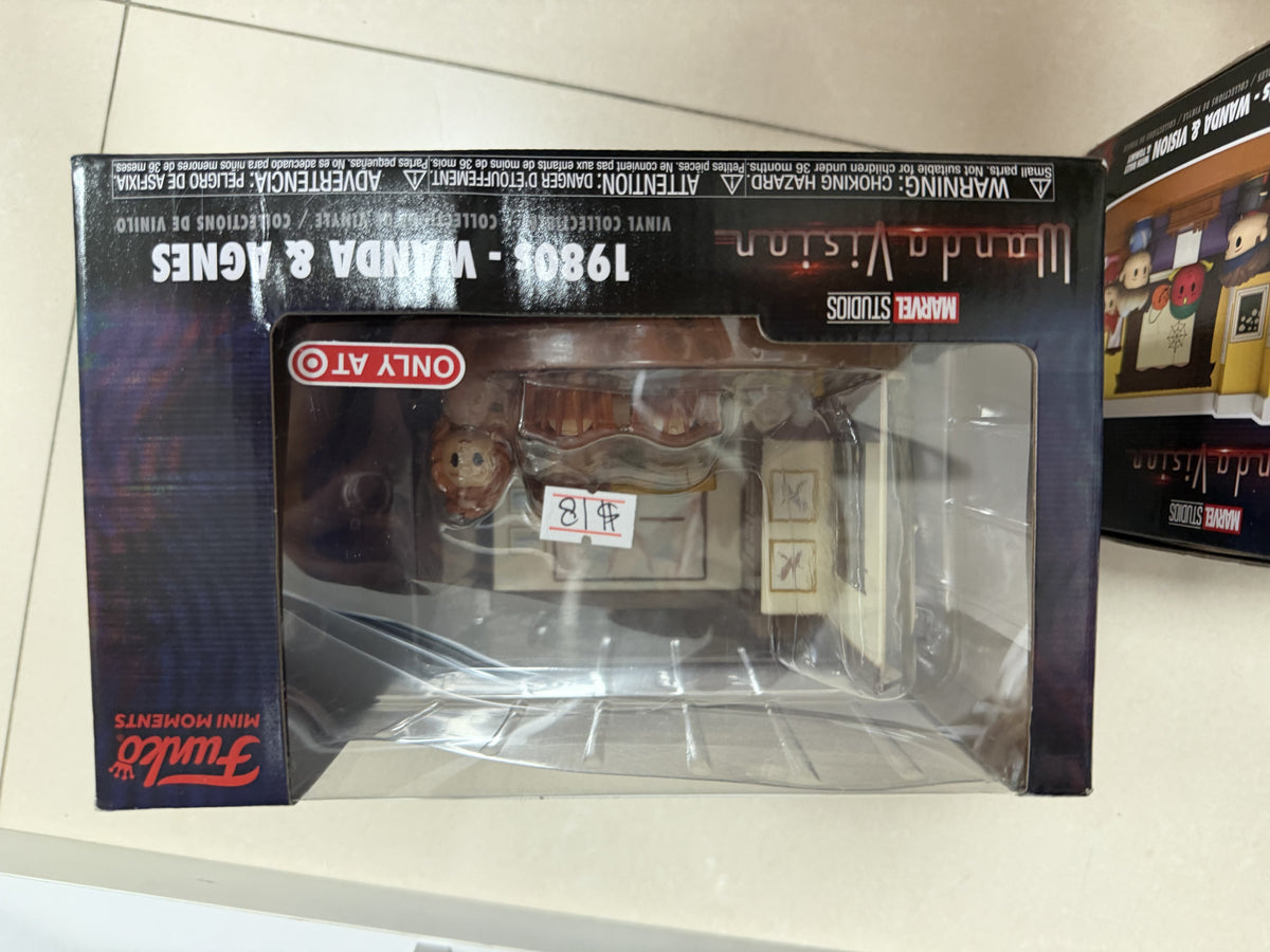 Funko Mini Moments WandaVision 1980s — Wanda and Vision with Billy and Tommy — Target exclusive; 1980s scene