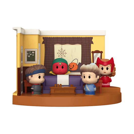 Funko Mini Moments WandaVision 2000s — Wanda and Vision with Billy and Tommy — Target exclusive; 2000s scene