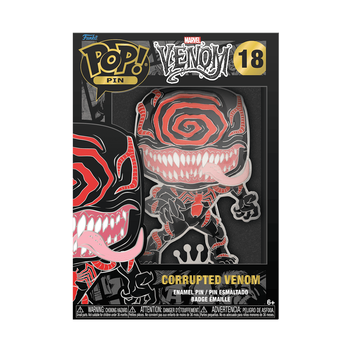 Funko Pop! Pin Corrupted Venom #18 — Marvel Venom; box #18