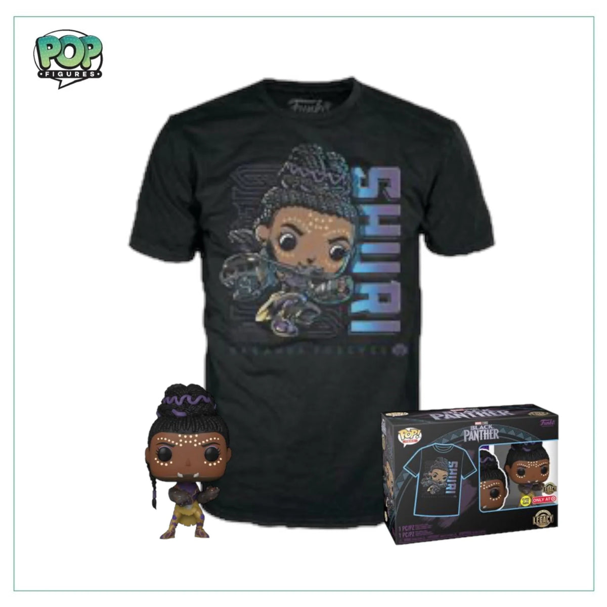 Funko Pop! & Tee Shuri Glow-in-the-Dark Legacy Collection — 2XL