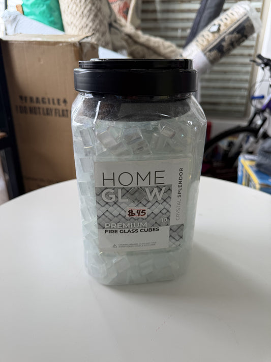 Home & Glow Premium Fire Glass Cubes — Crystal; 10 lb