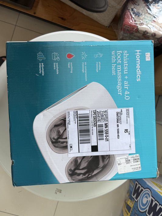 Homedics Shiatsu + Air 4.0 Foot Massager with Heat — White/Gray