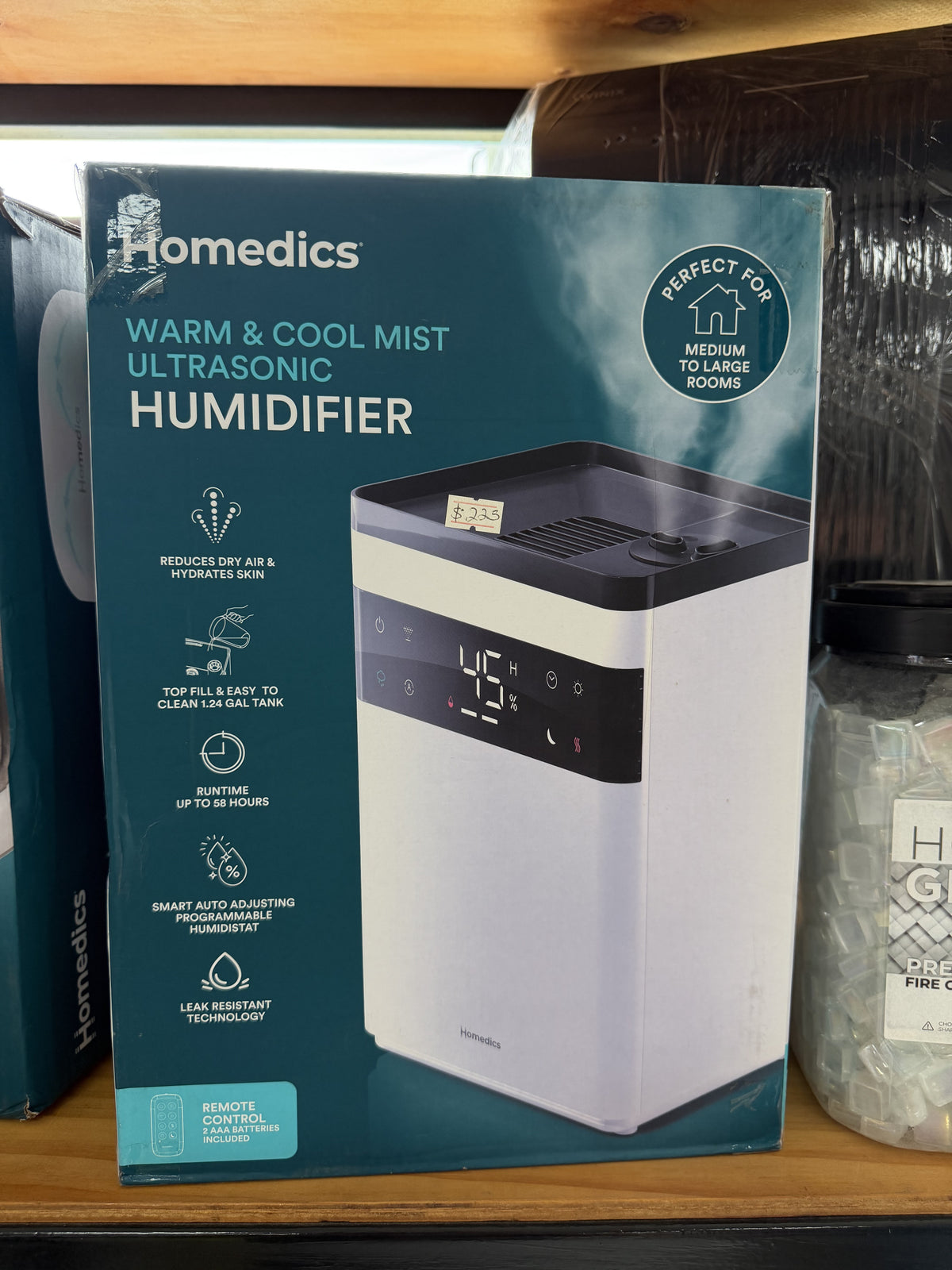 Homedics Warm & Cool Mist Ultrasonic Humidifier — 1.24-gallon top-fill; White