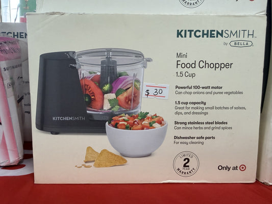KitchenSmith by Bella Mini Food Chopper — 1.5 cup; black