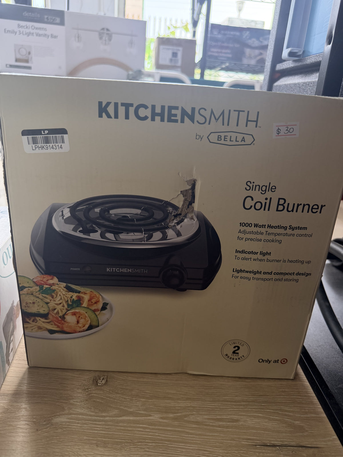 KitchenSmith by Bella Single Coil Burner — Black; 1000W
