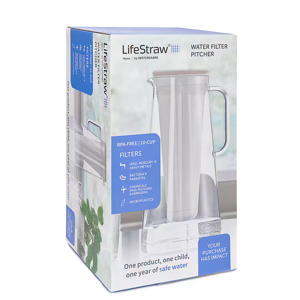 LifeStraw Home Water Filter Pitcher — 10 cup; BPA-free