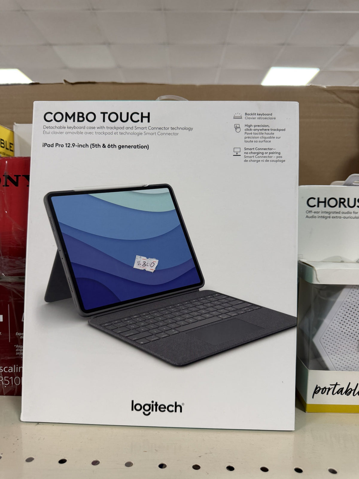 Logitech Combo Touch Keyboard Case with Trackpad — Oxford Gray; iPad Pro 12.9 in