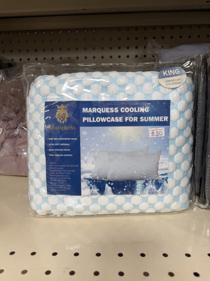 Marquess Cooling Pillowcase for Summer — King; blue/white