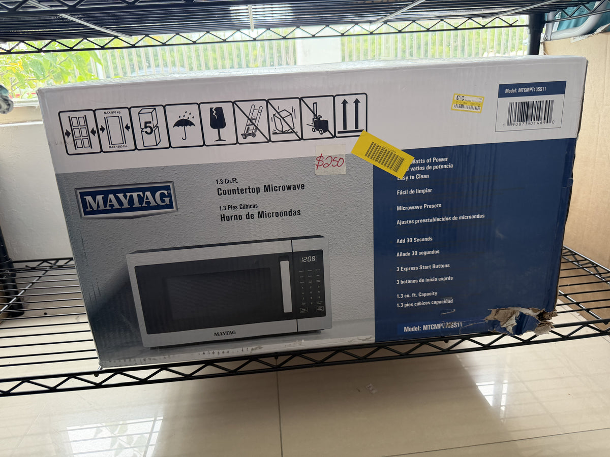 Maytag 1.3 cu. ft. Countertop Microwave Oven — Stainless steel; 1.3 cu. ft.