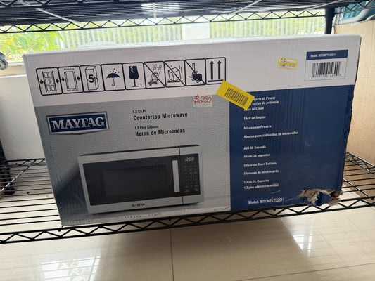 Maytag 1.3 cu. ft. Countertop Microwave Oven — Stainless steel; 1.3 cu. ft.