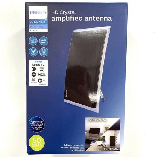 Philips Elite Crystal HD Amplified Antenna — 50-mile range