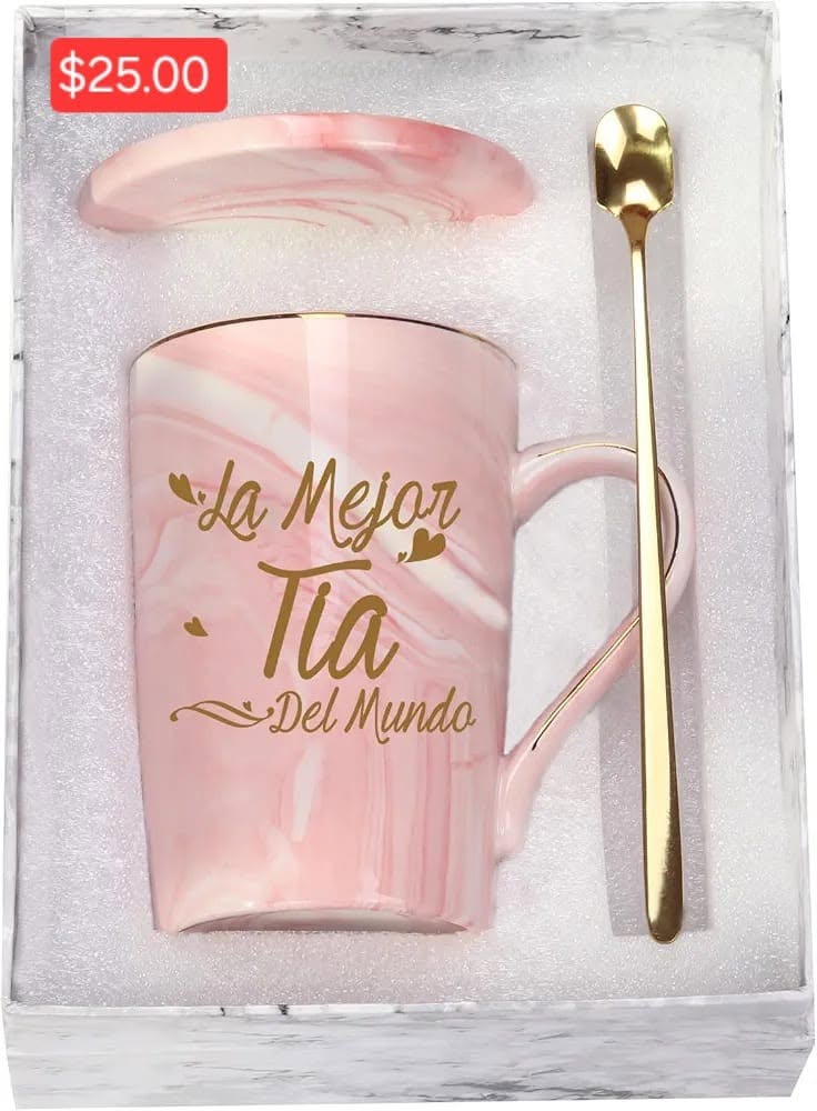 La Mejor Tía del Mundo Mug and Spoon Set
