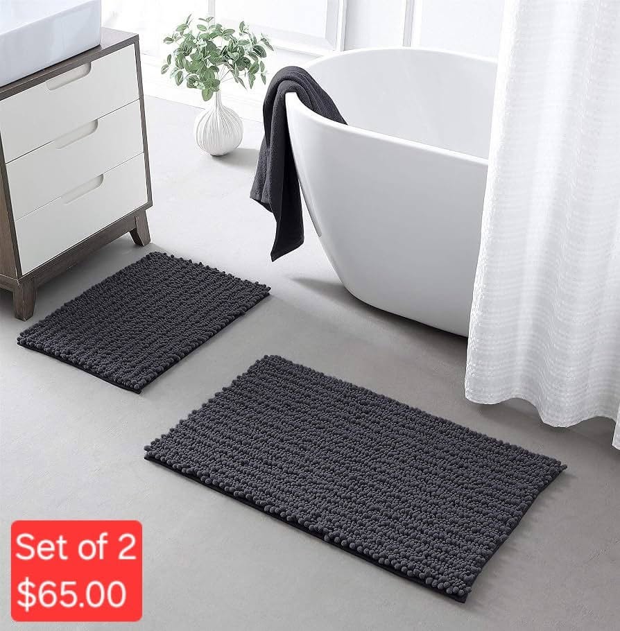 Textured Bath Mat Set