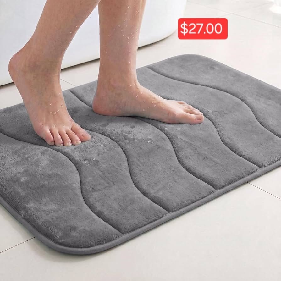 Embossed Memory Foam Bath Mat