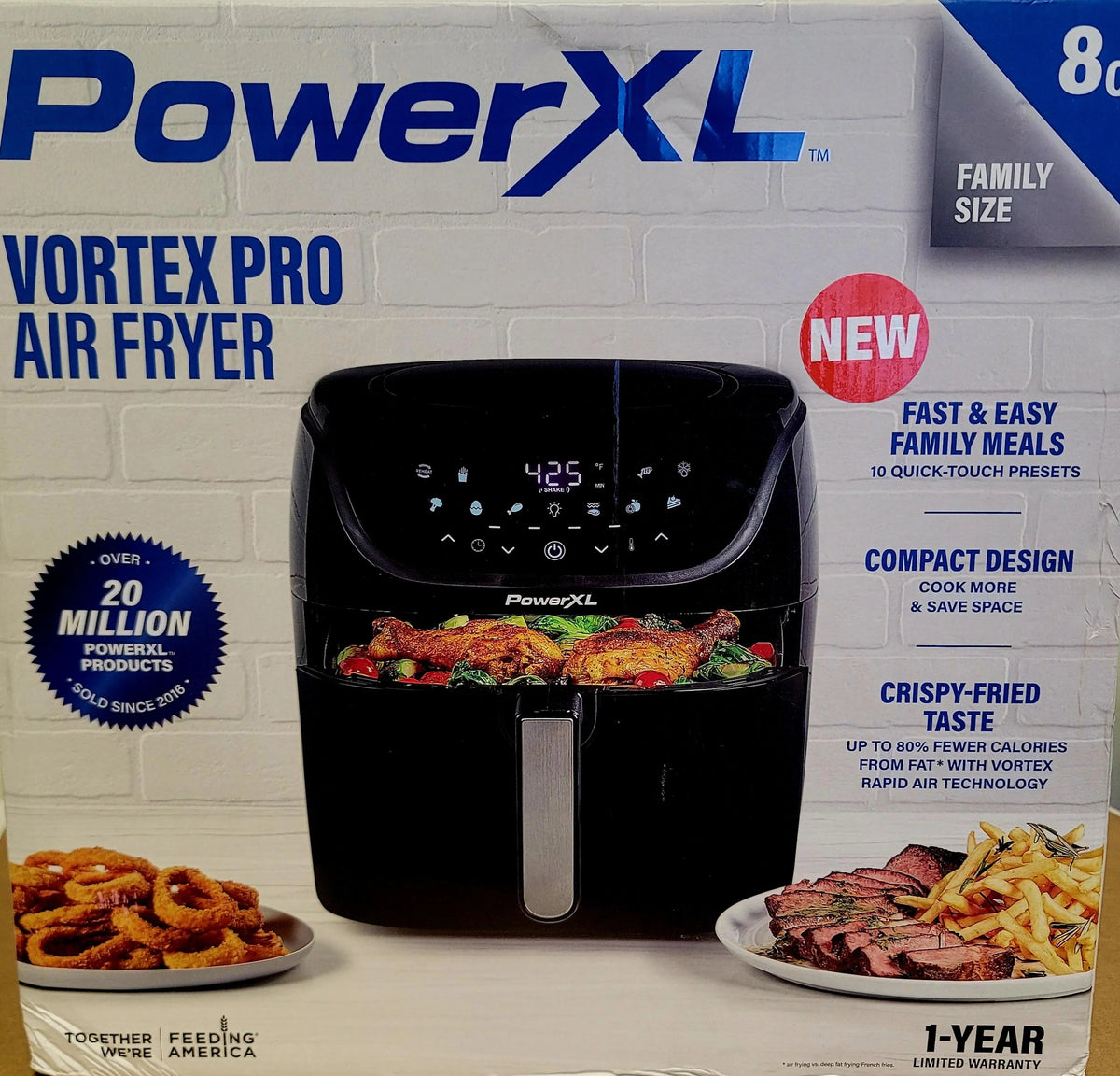 PowerXL Vortex Pro Air Fryer — 8 qt; black