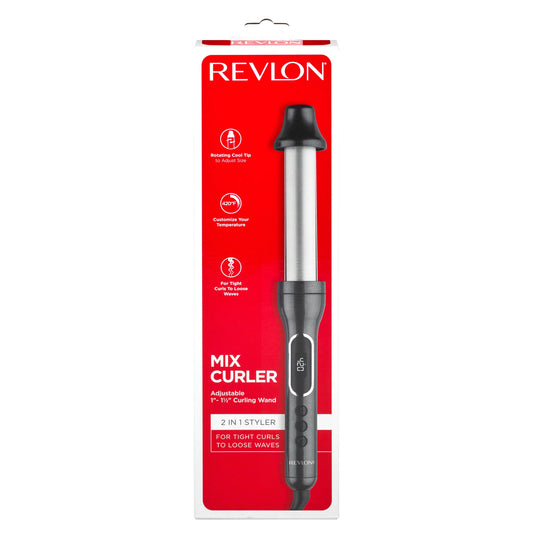 Revlon Mix Curler Adjustable Curling Wand — Adjustable 1 to 1.5 in barrel