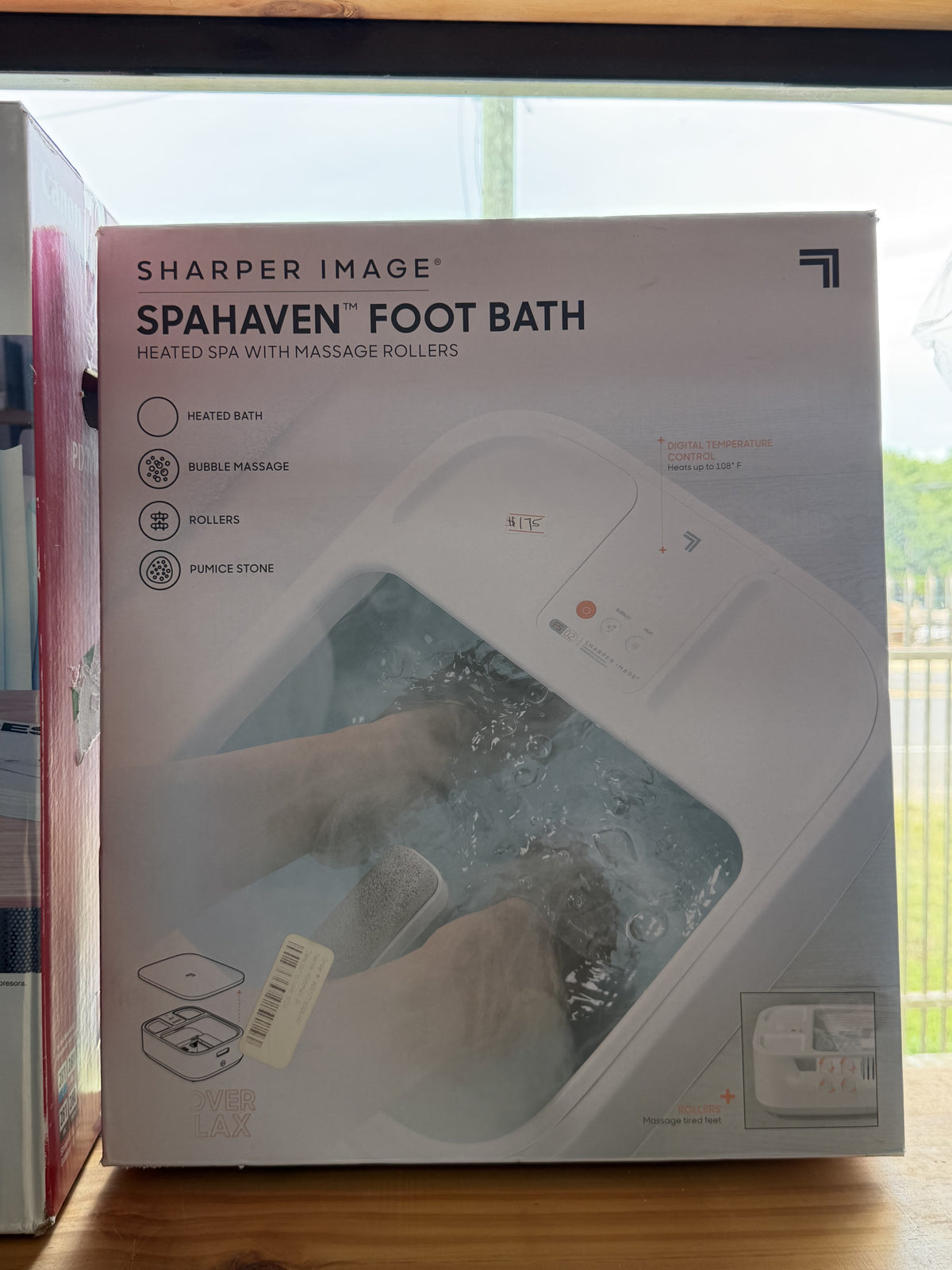 Sharper Image SpaHaven Heated Foot Bath — Black/Blue