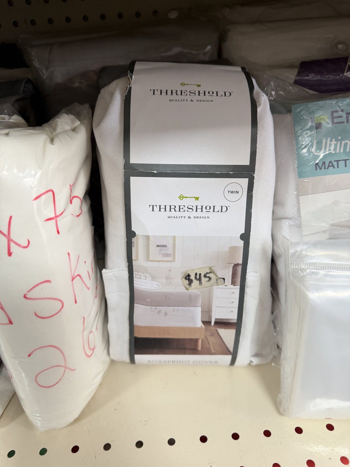 Threshold Box Spring Cover — Twin; White